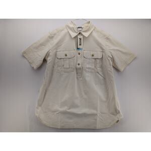 NWT Duluth Trading Co Women's COOLMAX Chambray Short Sleeve Shirt size Small